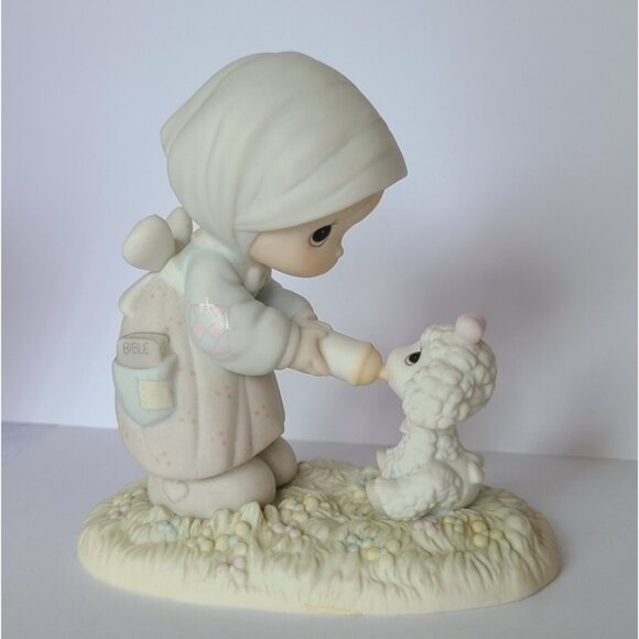 Vintage Precious Moments Feed My Sheep Members Collectible Porcelain Figurine - Picture 5 of 10